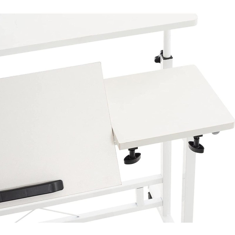 Mesa de Ordenador COMPY, totalmente ajustable y con altura regulable, en madera color nuez