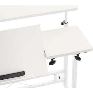 Mesa de Ordenador COMPY, totalmente ajustable y con altura regulable, en madera color nuez