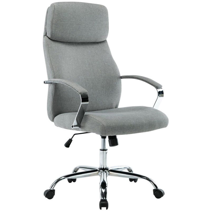 Sillón de oficina RONDA TELA, base y brazos metálicos, negro