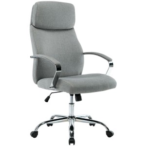 Sillón de oficina RONDA TELA, base y brazos metálicos, negro