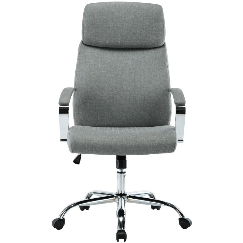Sillón de oficina RONDA TELA, base y brazos metálicos, negro