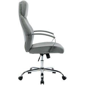 Sillón de oficina RONDA TELA, base y brazos metálicos, negro