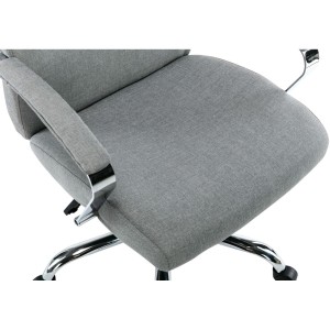 Sillón de oficina RONDA TELA, base y brazos metálicos, negro