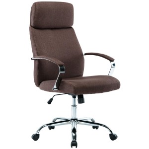 Sillón de oficina RONDA TELA, base y brazos metálicos, negro