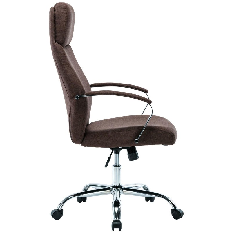 Sillón de oficina RONDA TELA, base y brazos metálicos, negro