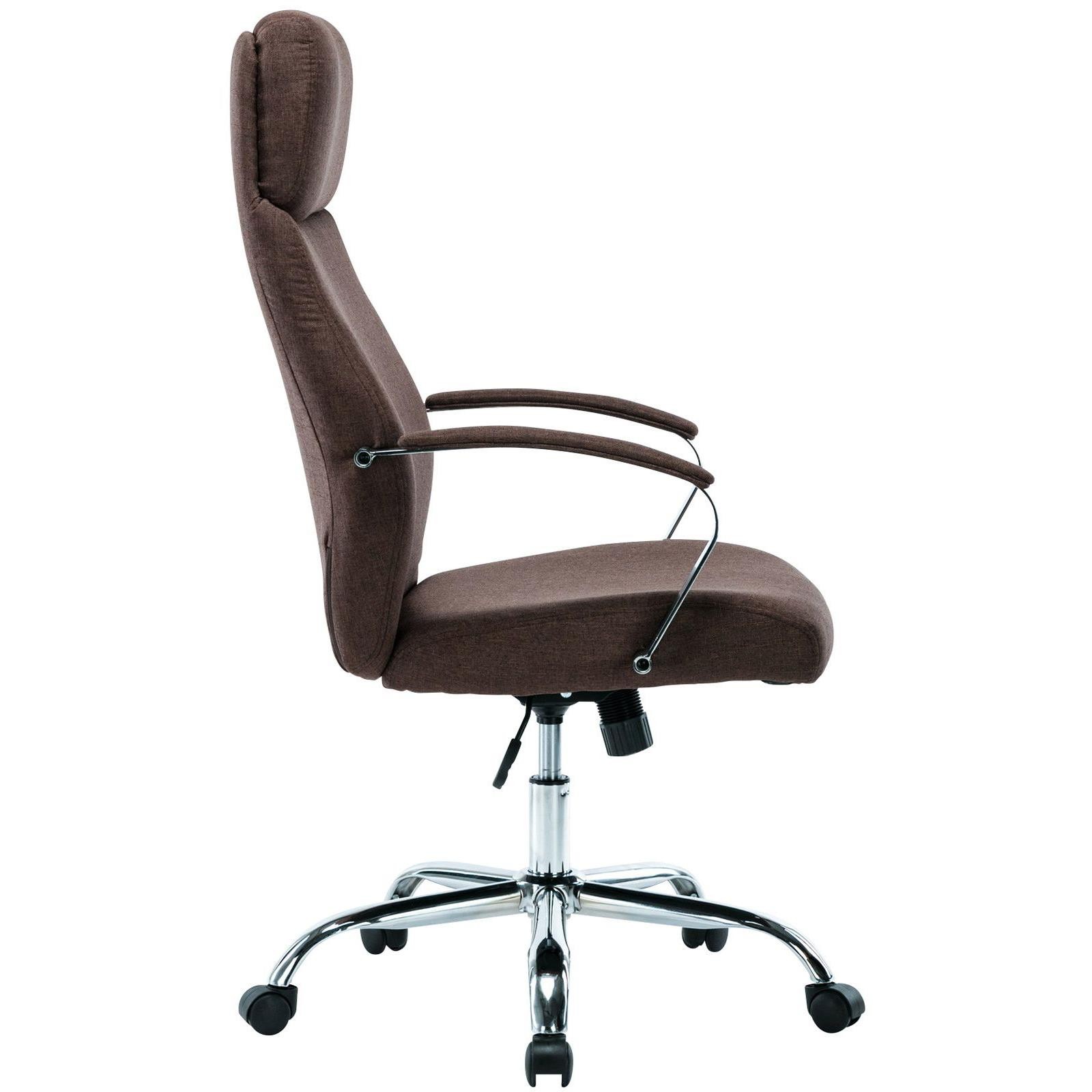 Sillón de Oficina RONDA TELA, Muy Cómodo y Elegante, Base y Brazos Metálicos, Negro