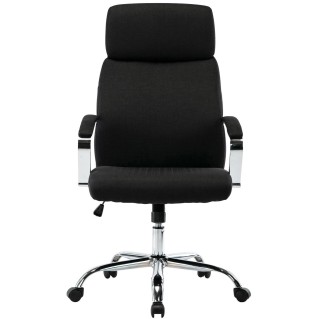 Sillón de oficina RONDA TELA, base y brazos metálicos, negro 2