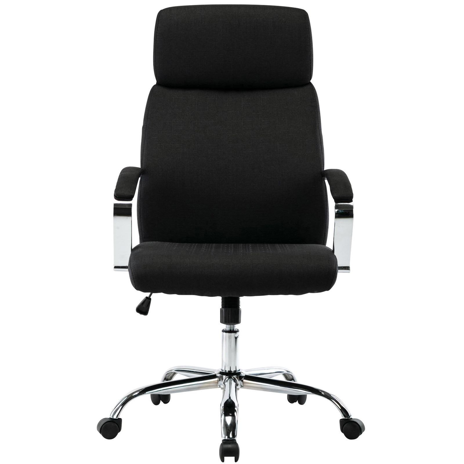 Sillón de Oficina RONDA TELA, Muy Cómodo y Elegante, Base y Brazos Metálicos, Negro