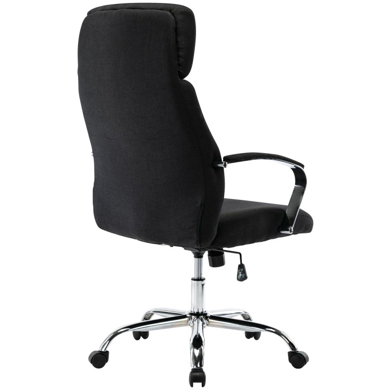 Sillón de oficina RONDA TELA, base y brazos metálicos, negro