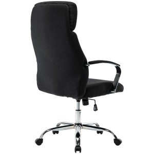 Sillón de oficina RONDA TELA, base y brazos metálicos, negro
