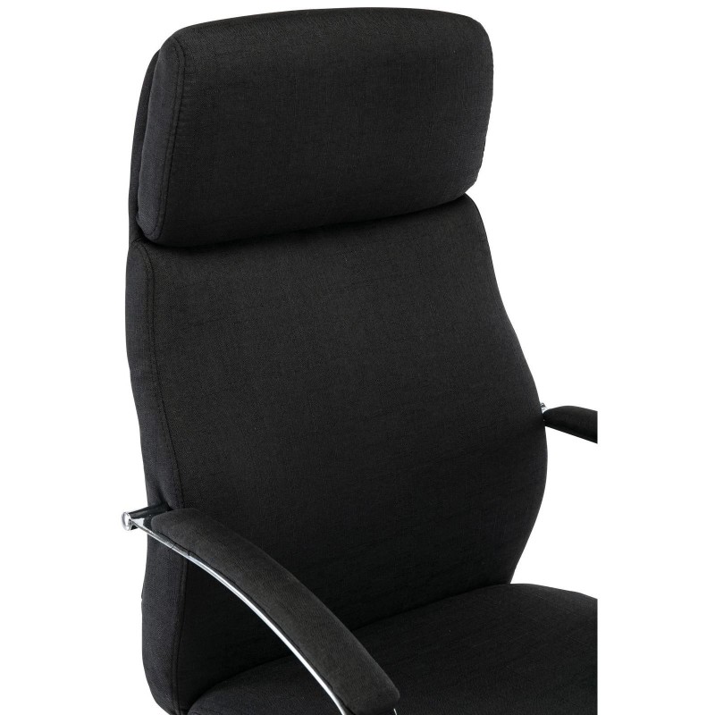 Sillón de oficina RONDA TELA, base y brazos metálicos, negro