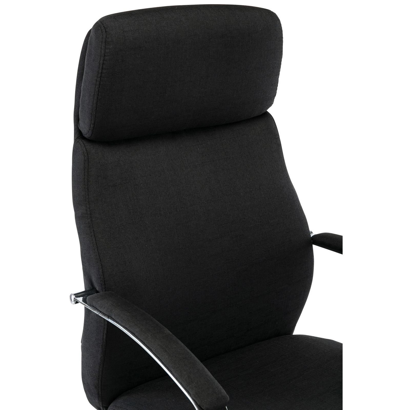 Sillón de Oficina RONDA TELA, Muy Cómodo y Elegante, Base y Brazos Metálicos, Negro
