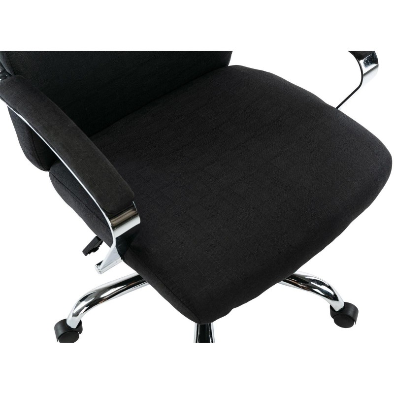 Sillón de oficina RONDA TELA, base y brazos metálicos, negro