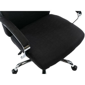 Sillón de oficina RONDA TELA, base y brazos metálicos, negro