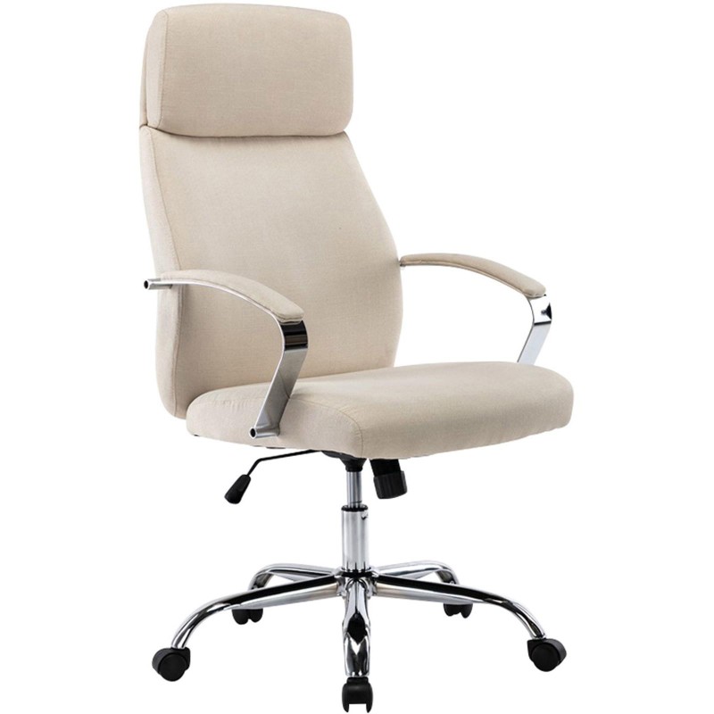 Sillón de oficina RONDA TELA, base y brazos metálicos, negro