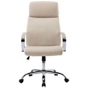 Sillón de oficina RONDA TELA, base y brazos metálicos, negro