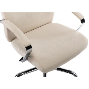 Sillón de oficina RONDA TELA, base y brazos metálicos, negro