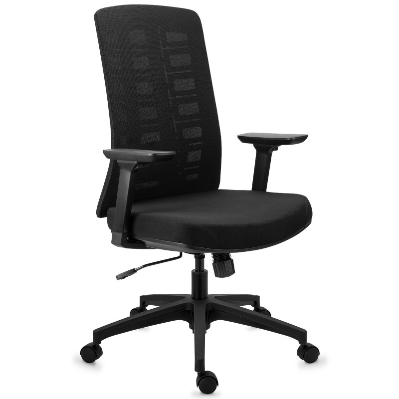Silla de oficina MAYESTIC, diseño exclusivo y soporte lumbar, negro