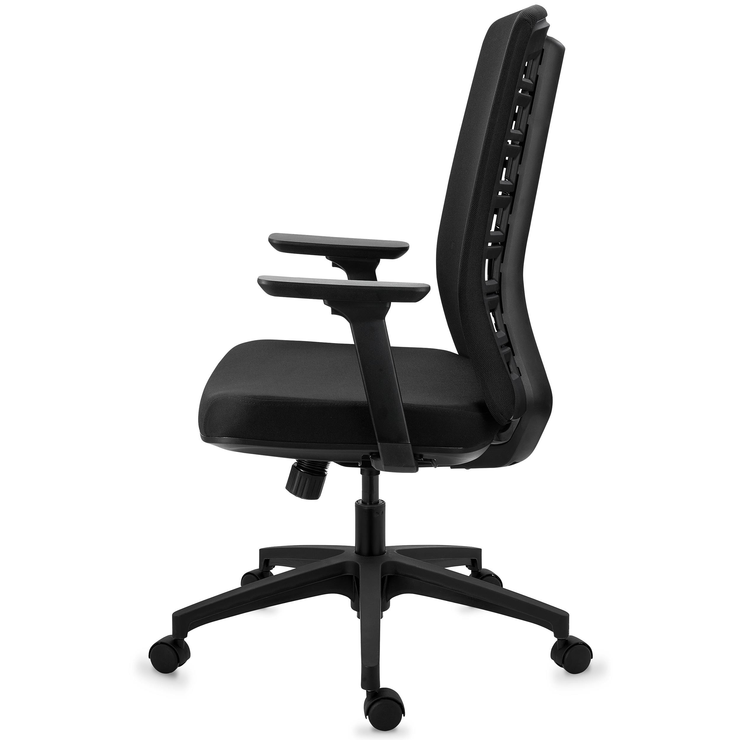 Silla de Oficina MAYESTIC, Respaldo Exclusivo Diseño, Brazos Ajuste 3D, En Negro