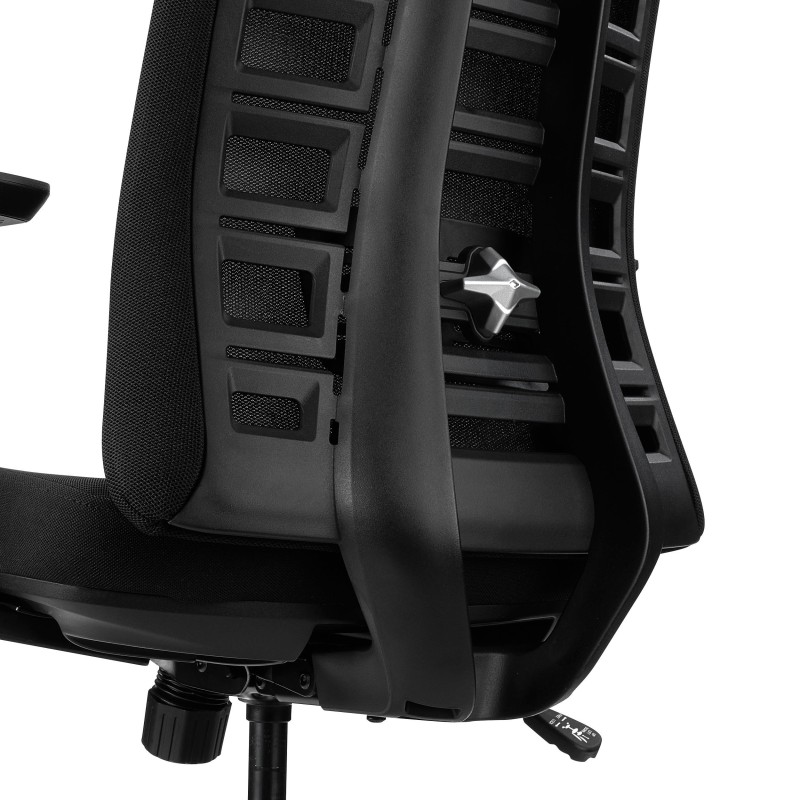 Silla de oficina MAYESTIC, diseño exclusivo y soporte lumbar, negro