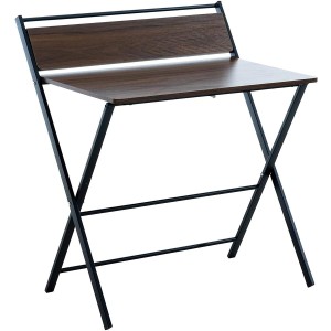 Mesa de escritorio plegable FORBY, diseño moderno e industrial, en Metal y Madera