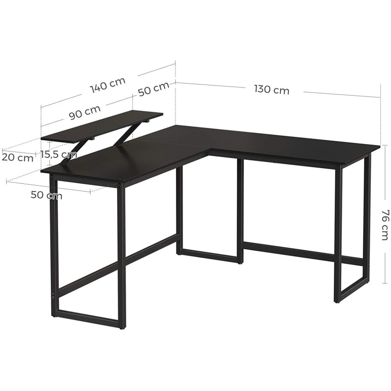 Mesa de Oficina LEGO, en Metal y Madera, color Negro