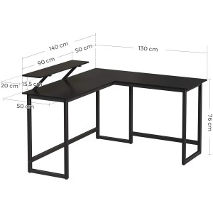 Mesa de Oficina LEGO, en Metal y Madera, color Negro