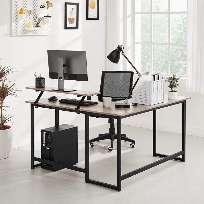 Mesa de Oficina LEGO, en Metal y Madera, color Negro