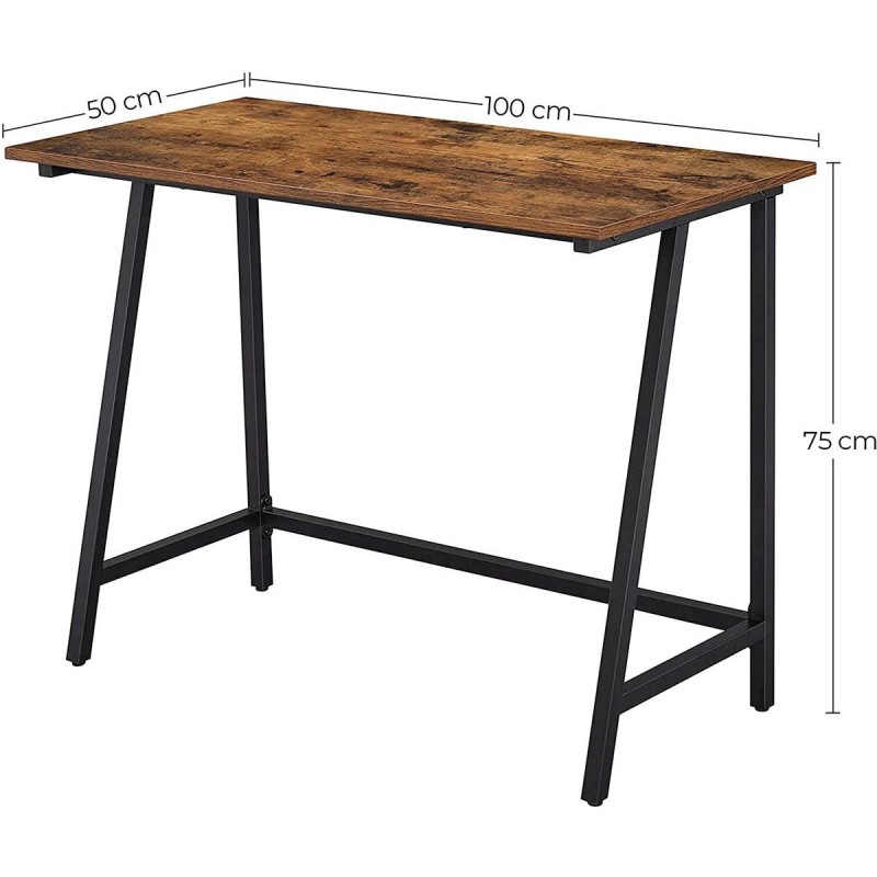 Mesa para Oficina EDANY, en Acero y Madera, color Nogal