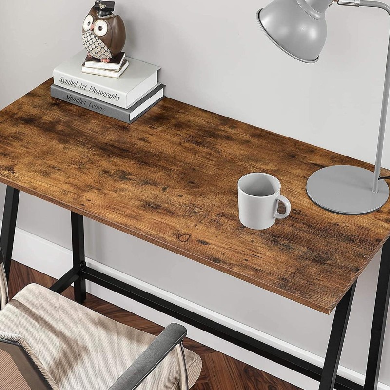 Mesa para Oficina EDANY, en Acero y Madera, color Nogal