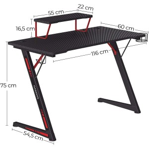 Mesa Gaming HYPER color Negro