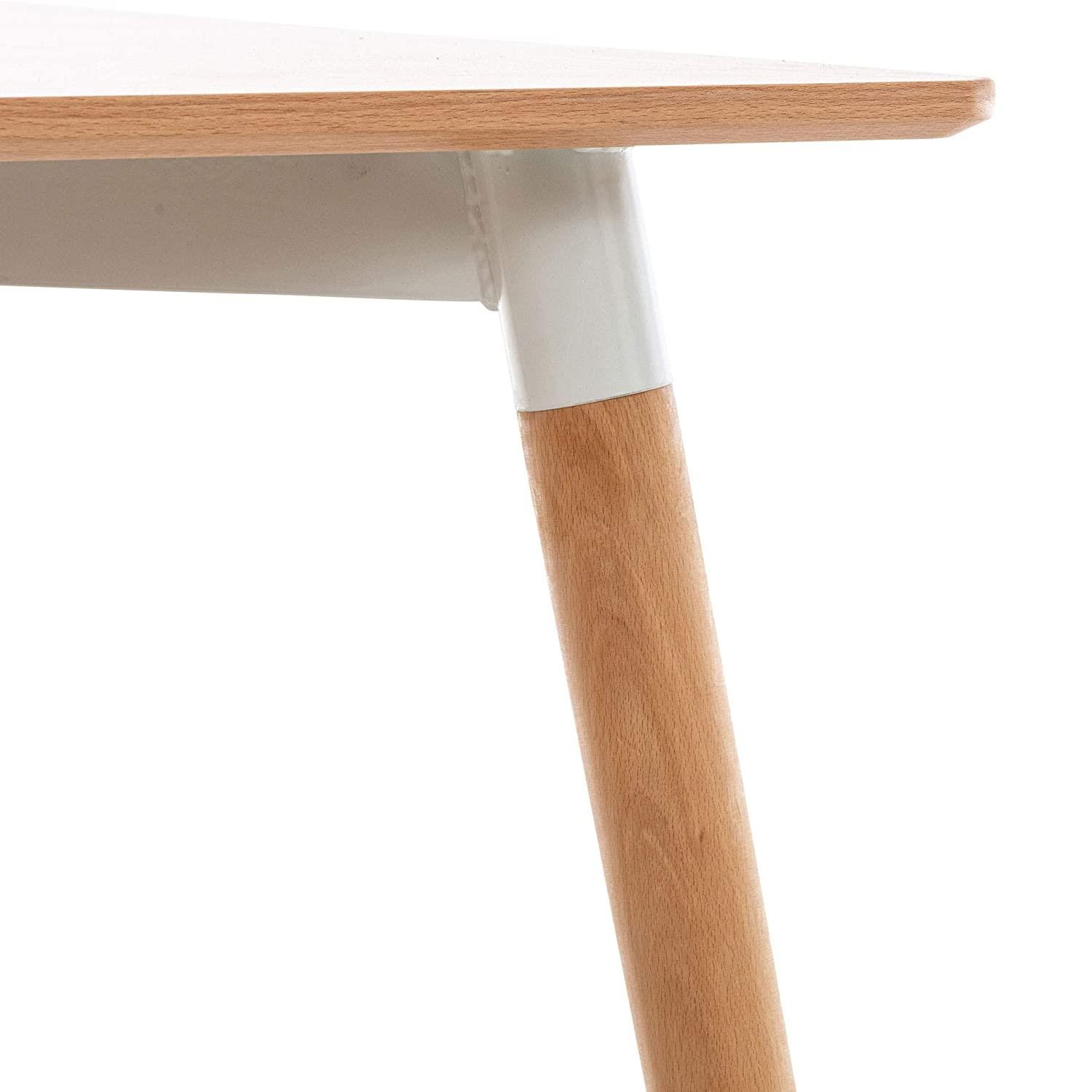 Mesa BERGER, 80x80x75cm, Estructura de Metal y Madera, color Negro