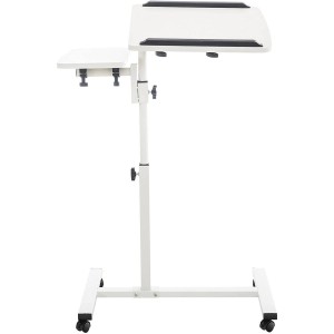 Mesa de Ordenador AUXY, regulable en altura, incluye ruedas, en negro