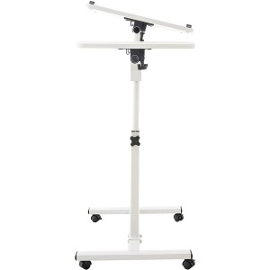 Mesa de Ordenador AUXY, regulable en altura, incluye ruedas, en negro