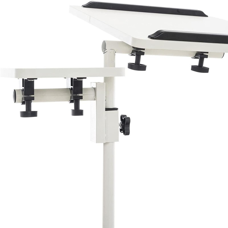 Mesa de Ordenador AUXY, regulable en altura, incluye ruedas, en negro