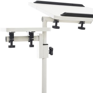 Mesa de Ordenador AUXY, regulable en altura, incluye ruedas, en negro