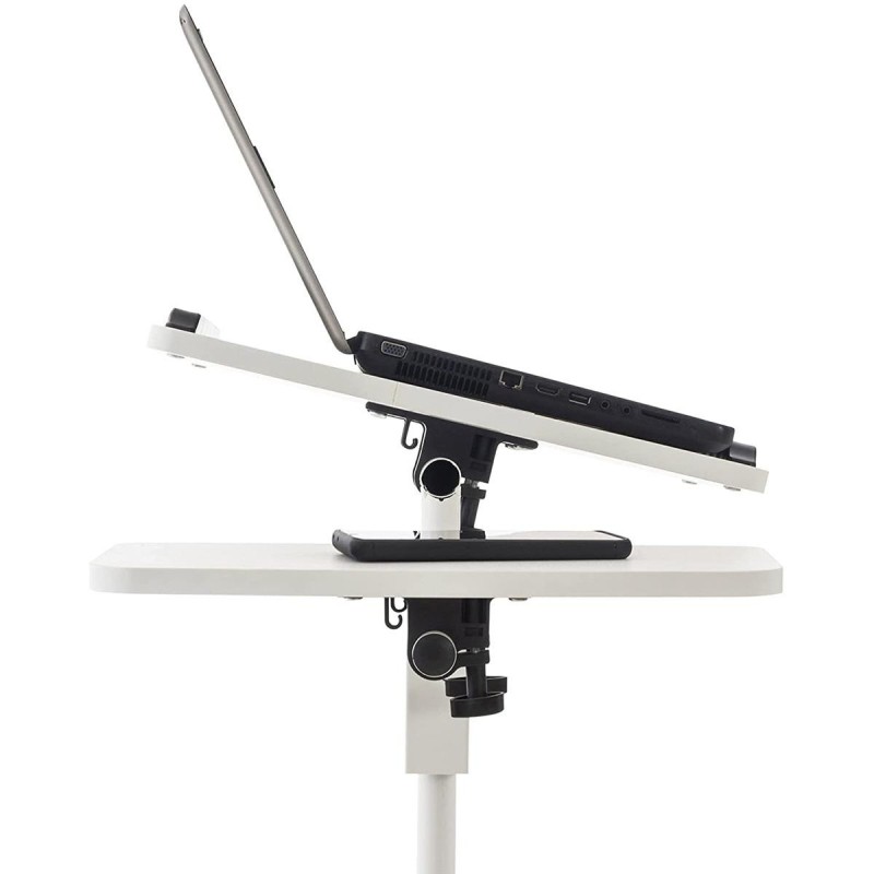 Mesa de Ordenador AUXY, regulable en altura, incluye ruedas, en negro