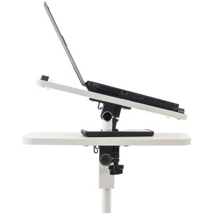 Mesa de Ordenador AUXY, regulable en altura, incluye ruedas, en negro