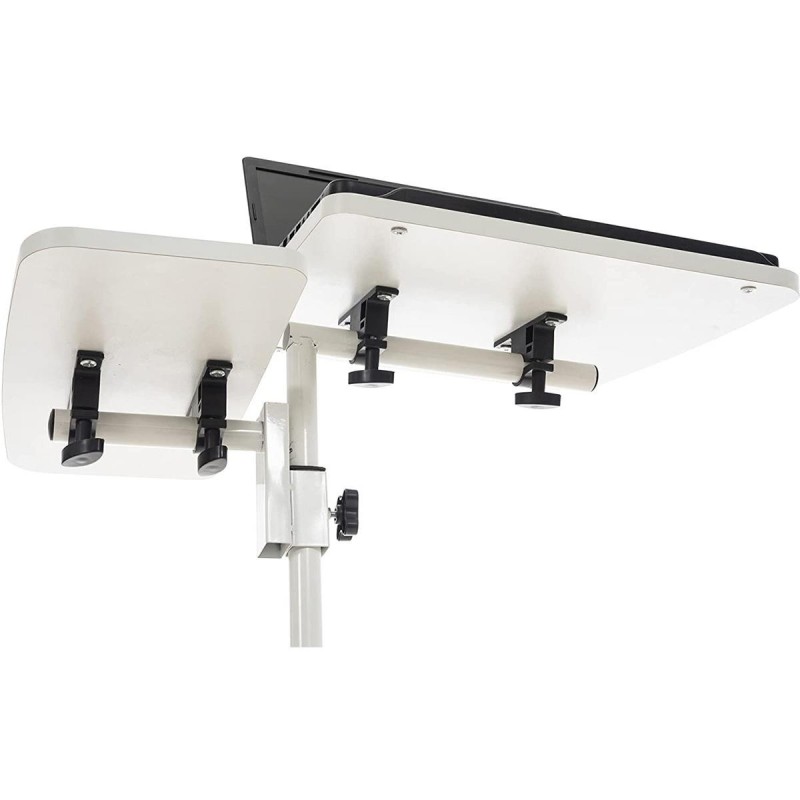 Mesa de Ordenador AUXY, regulable en altura, incluye ruedas, en negro