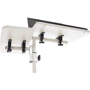 Mesa de Ordenador AUXY, regulable en altura, incluye ruedas, en negro