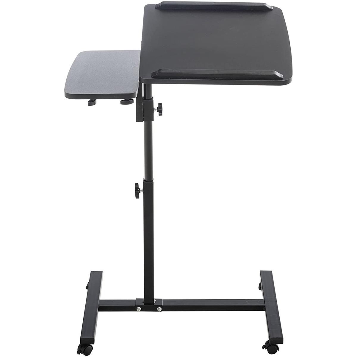 Mesa/Atril para Ordenador AUXY, Regulable en Altura, Ruedas Incluidas, en Madera color Negro