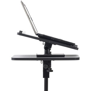 Mesa de Ordenador AUXY, regulable en altura, incluye ruedas, en negro