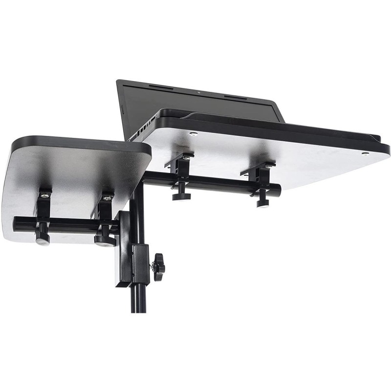 Mesa de Ordenador AUXY, regulable en altura, incluye ruedas, en negro