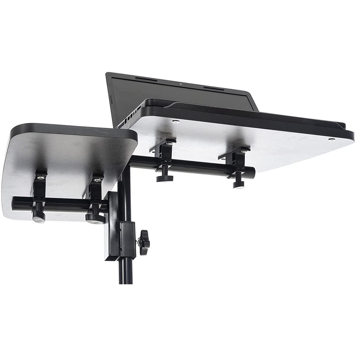 Mesa/Atril para Ordenador AUXY, Regulable en Altura, Ruedas Incluidas, en Madera color Negro