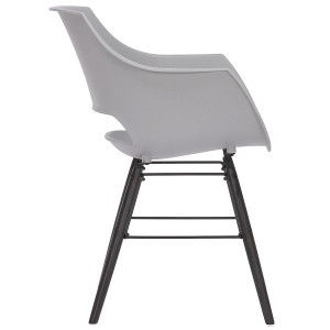 Silla de Confidente CALIFORNIA, Patas de Madera Negras, color Amarillo