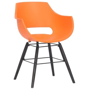 Silla de Confidente CALIFORNIA, Patas de Madera Negras, color Amarillo
