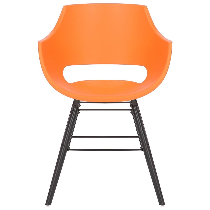 Silla de Confidente CALIFORNIA, Patas de Madera Negras, color Amarillo