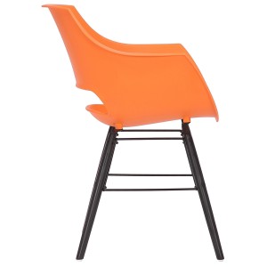 Silla de Confidente CALIFORNIA, Patas de Madera Negras, color Amarillo