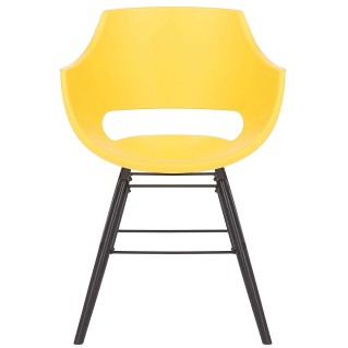 Silla de Confidente CALIFORNIA, Patas de Madera Negras, color Amarillo 2