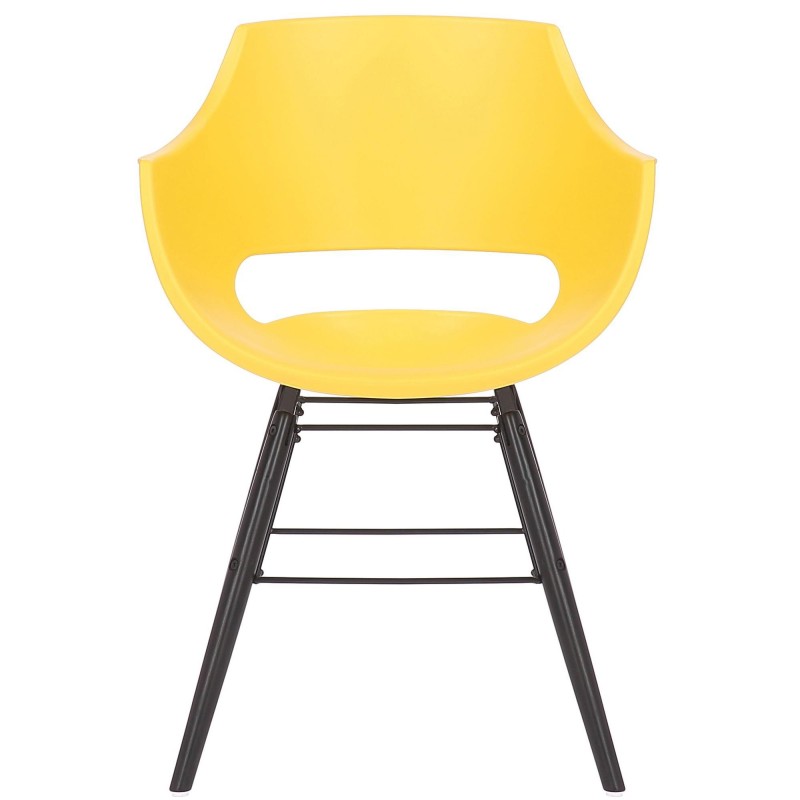 Silla de Confidente CALIFORNIA, Patas de Madera Negras, color Amarillo
